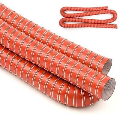Pangda 2" x 10ft Air Duct Hose Cooling Air Ducting, Silicone Flexible Brake Induction Intake Pipe High Heat Brake Exhaust Hose for Dryer System (Red)