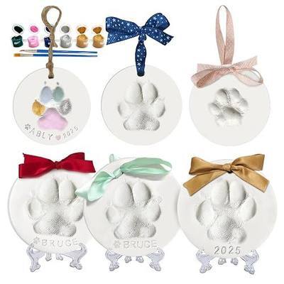 MYPAWLETS Dog Cat Pawprints Keepsake Kit,3 Round,Clay Paw Print Ornaments | Soft & Non-Toxic Clay,Clear Prints,Pet PawPrint Impression Kit,Pet Memory,Dogs Christmas Tree Ornament,Gift for Pet Lovers