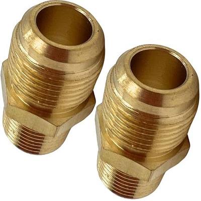 2PCS 1/2" Flare x 3/8" NPT Male Brass Half Union Gas by CX WONDERLAND | 1/2" Flare x 3/8" NPT Male, Brass Half Union Couples, Tube Fitting Gas Adapter Connector