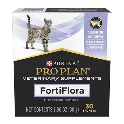 Purina Pro Plan Veterinary Supplements FortiFlora Cat Probiotic Supplement for Cats with Diarrhea 30 ct. Box (Pack of 2)