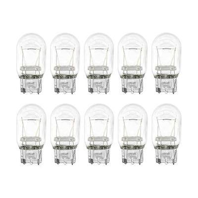 10PCS Car 7443 Bulb, T20 12V W21/5W Clear Glass Vehicle Stop Brake Tail Turn Signal Light, Long Life DRL Reverse Light Miniature Bulb, Compatible with Silverado Canyon Fusion (Clear)