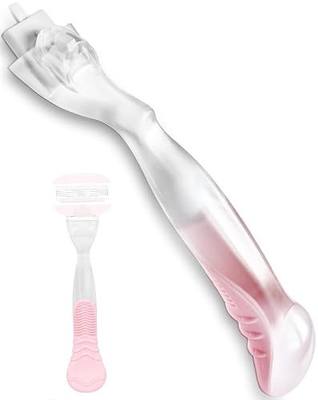 Replacement Razor Handle Compatible with Gillette Venus, Non-Slip Ergonomic Grip, Handle Only, Pink, 2 PCS