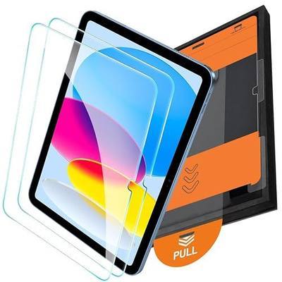 OMOTON 2 Pack Screen Protector for iPad A16 11th/10th Generation (2025/2022, 11/10.9 inch), TOP 9H+ Tempered Glass with Easy Installation Tray, Anti-Fingerprint, Bubble-Free, Case & Pencil Compatible