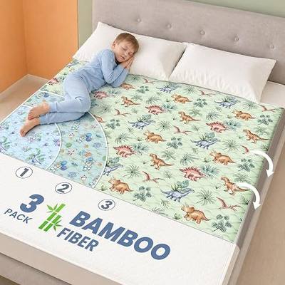 Potty Training Pee Pads for Kids & Toddlers Viscose from Bamboo 3 Pack,100% Waterproof Absorbent Non-Slip Bed Wetting Pad for Full Size Beds,Reusable Washable Sheet & Mattress Protector, 36x54