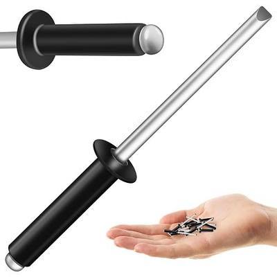 Mywish (300Pcs) 1/8" x 1/2" Black Blind Pop Rivets Aluminum Grip and Steel Mandrel Blind Rivets, Open End 1/8 Rivets for Metal