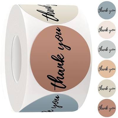 500 Pcs Thank You Stickers Roll, Morandi Boho 6 Colors with Bold Font, 1.5 Inch Round Waterproof Self-Adhesive Labels for Small Business Packaging, Gift Boxes, Bags, Envelopes & Shipping Orders