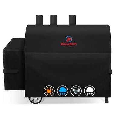 Comnova Grill Cover for Char Griller 3-Burner Dual Fuel - 600D Smoker Cover for Char Griller, Gas and Charcoal Grill Cover Fits Models 5050, 5650, CG30282825 without Side Fire Box - 65"L x 29"W x 48"H