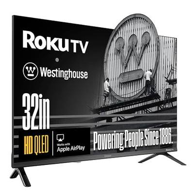 Westinghouse Roku TV - 32 Inch Smart TV, HD QLED Television w/Dolby Digital+, Wi-Fi & Mobile App Connectivity, Flat Screen, Bluetooth, Compatible w/Apple AirPlay, Alexa, & Google Assistant