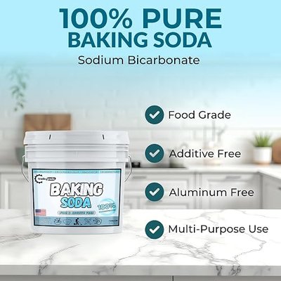 TradeGrade Pure Baking Soda Powder (1 Gallon) Food-Grade Sodium Bicarbonate Powder for Cooking, Cleaning & Deodorizing