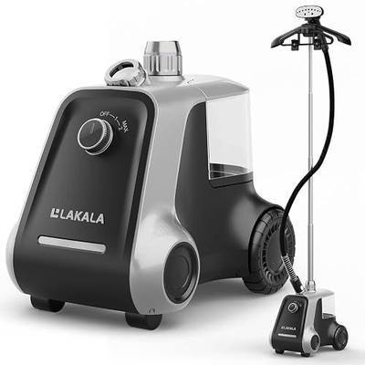 LAKALA Garment Steamer for Clothes, 30-Second Instant Heat-Up, 2.5L Water Tanks, with Pant Clips & Dual Hanger, Powerful Handheld, 4-Stage Adjustable Height, Standing Floor Steamer Wrinkle Remover