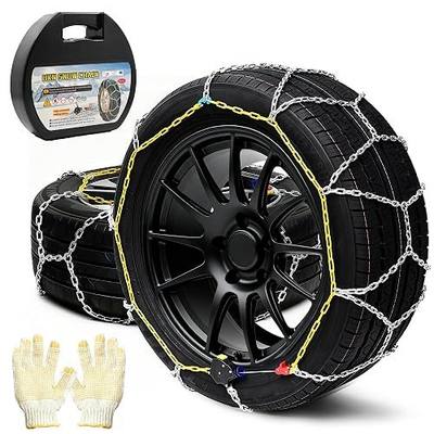 Auto Tightening Snow Chains Tire Chains Quick Easy Installation HKN140 Set of 2 for Cars SUV Pickup Trucks RV 215 225 235 245 255 265 275 Winter Emergency Tire Traction for Snow Ice