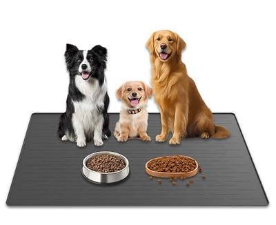 40"x30" XXL Silicone Dog Feeding Mat, 1.5MM Extra Thick Dog Bowl Mat for Food and Water, Large Non-Slip Placemat with High Edges for Dogs Bowls, Easy to Clean, Dark Gray