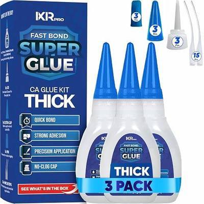 Thick CA Glue, Super Glue, Cyanoacrylate Adhesive, 3 Pcs 1.75oz Repair kit | Heavy-Duty Gap-Filling; Wood, Metal, Plastic, Furniture Repair, High-Strength, Multi-Purpose Adhesive with Easy Application