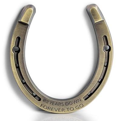 Horseshoe 8 Year Anniversary Bronze Gifts for Him Her Wife 8th Anniversary | 8th Wedding Anniversary Bronze Gifts for Husband Couple Horse Shoe Decor Home Metal Lucky Traditional Handcrafted Wall Art
