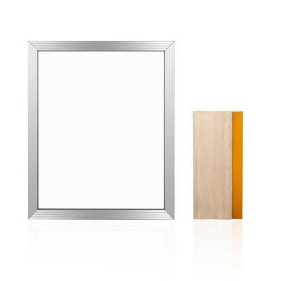 Worown 16 x 20 Inch Aluminium Silk Screen Printing Frame with 160 White Mesh and 1 Piece of 13.7 Inch Wooden Screen Printing Squeegee