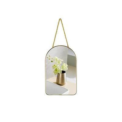 Arched Wall Mirror with Plastic Frame Arched Bathroom Mirror (Gold, 10.24" L x 6.5" W)
