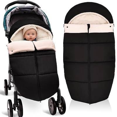 Winter Bunting Bags Universal, Baby Stoller Sleep Bag, Toddler Footmuff | Waterproof & windproof, soft coral fleece lining (OEKO-TEX), 5 harness slots for safety, fits most strollers 6-36M