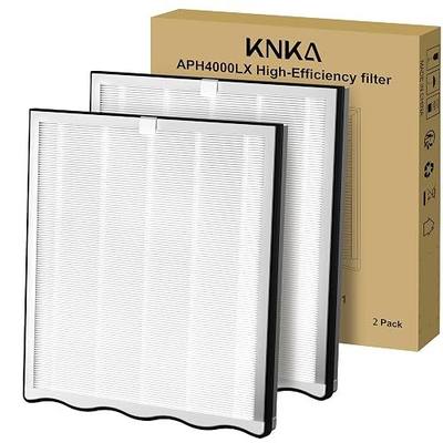 KNKA Genuine Air Purifier Replacement Filter for APH4000, Standard Filter | 2-Pack High-Efficiency & Activated Carbon Filters, Captures Allergens, Odors, Dust & Pollen, White
