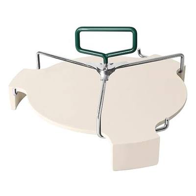 Large Ceramic Plate Setter Heat Deflector with All-Round Lifter Set Compatible with Large Big Green Egg,and Other Similar Sized Kamado Grill,18 In Ceramic Egg Grill