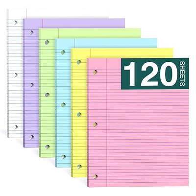 Note Pads 8 X 10.5 Loose Leaf Paper, 120Sheets, 3 Hole Punched Lined Paper | Ciphyfee College Ruled Notebooks with Hole, 10-1/2" X 8 Binder Writing Pads, Filler Paper For Office, School Supplies