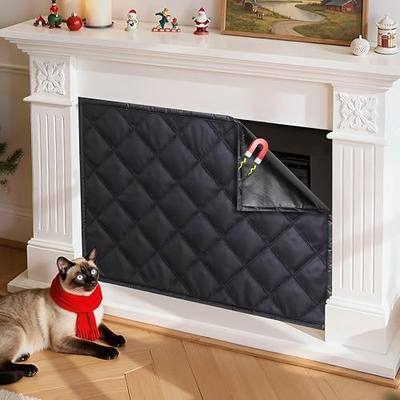 Magnetic Fireplace Cover for Indoor Iron Frame Fire Place, Fireplace Draft Stopper with Built in 36 Strong Magnet, Fireplace Blocker Blanket Stops Heat Loss Keep Living Room Tidy, 39"x32"