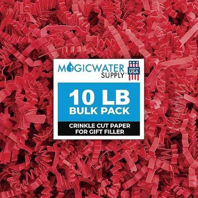 MagicWater Crinkle Cut Paper for Gift Baskets - 10LB - Red - Perfect for Shredded Paper Filler, Basket Filler, Gift Boxes, Bridesmaid Gifts, Christmas Stuffers & More – Ideal for All Occasions