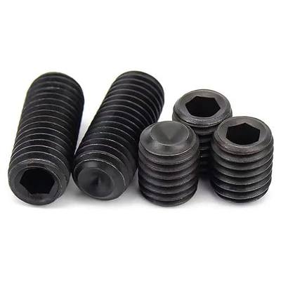 1/2"-13x1/2 Socket Set Screws, Cup Point, Coarse, Alloy, Black Oxide, 25-Pack