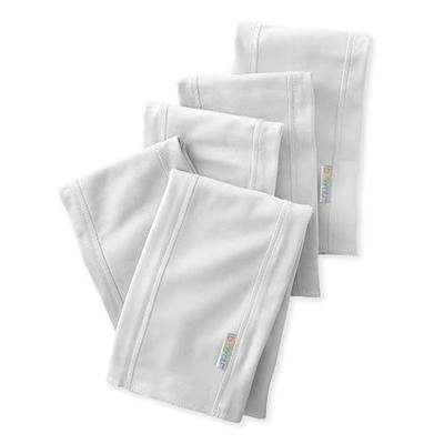 Butterblu Bailey 5-Pack Burp Cloths 100% Organic Cotton Knit for Newborn & Baby Boys & Girls, White, One Size
