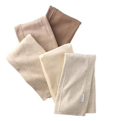 Butterblu Bailey 5-Pack Burp Cloths 100% Organic Cotton Knit for Newborn & Baby Boys & Girls, Natural, One Size