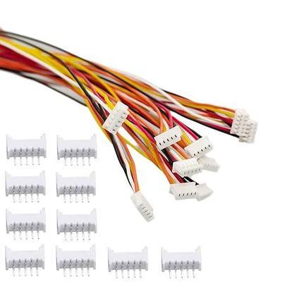 JST 1.25mm 2/3/4/5/6 Pin Micro Electrical Male Connector with UL1571-26AWG 20cm Wire Cable and 1.25mm Pitch Female Socket Connectors (5pin jst 1.25mm 10 Sets)