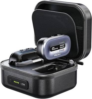 Xvive AC58 Wireless Guitar System with Charging Case 5.8GHz | Channel Scan Mode, Active or Passive Pickup Mode,for Electric/Acoustic Bass Guitar