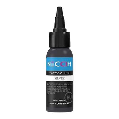 Silver Tattoo Ink 30ml/1oz Bottle Easy Rich Colors Lasting-Long Color Vibrant Vivid Professional Tattoo Supplies for Artists and Beginners Premium Inks Pigment for Permanent Makeup