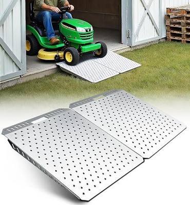 29 x 48 Inch Heavy-Duty Shed Loading Ramp Kit, 2 Pack | Shed Garage Shipping Container Ramps w/ Anti-Slip Punch Plate for Riding Mowers Lawn Tractors Snow Blowers Garden Carts
