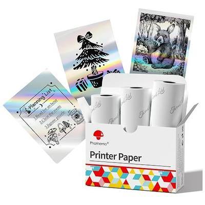 Phomemo Silver Self-Adhesive Thermal Paper, Glossy Laser Sticker Paper Label Compatible with Phomemo M02/M02 Pro/M02S/P2S/M04S Mini Sticker Printer, 50mm x 3.5m, Diameter 28mm, 3-Rolls