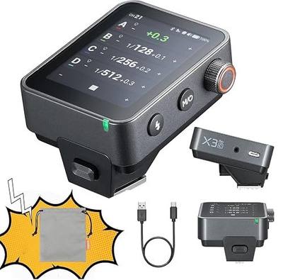 GODOX X3 PRO X3PRO-C TTL Wireless Camara Flash Trigger,2.4G Wireless Touchscreen Flash Transmitter,Built-in Lithium Battery,High-Definit LCD Screen,Support Bluetooth & APP Control(for Canon)
