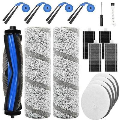 17 Pcs Replacement Parts for Ecovacs Deebot X11 OmniCyclone Robot Vacuum | 1 Main Brush,4 Sponge Filter,4 HEPA Filter,2 Roller Mop,4 Side Brush,1 Clean Tool & 1 Screwdriver included in Accessories Kit