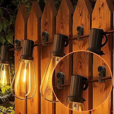 50 Pack Hooks for Outdoor String Lights, Christmas Light Clips bulk with Screw, Weatherproof Light Hanger Hooks for Hanging Christmas Lights,Wall Cable,Fairy Lights on Fence Patio Gutter (Black)