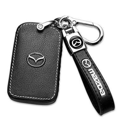 Car Key Fob Case,for Mazda Atenza, Mazda 3, Encore, CX-5,CX-7Car Key Fob Covers Car Keychains,(Side 4 Button) Black
