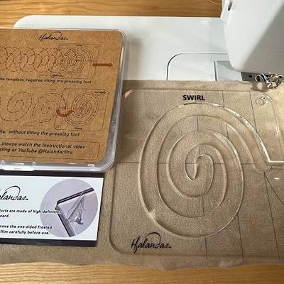 Free Motion Ruler Quilting Template Acrylic Set with Instruction | for Domestic Sewing Machine