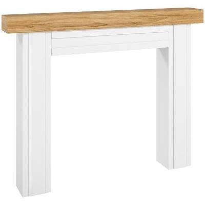 HOMCOM Modern Fireplace Mantel with Leg, 51.2" W x 40.6" H, Natural Wood | Freestanding Fireplace Surround, For Electric Fireplaces