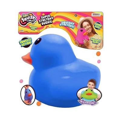 JA-RU Jumbo Super Stretchy Duckie Squeeze Toy Blue 4543-Blue-1s | Irresistible Squishy Squeezable Duck. Stress Relief Fidget Toy, Party Favor, Classroom Prize.