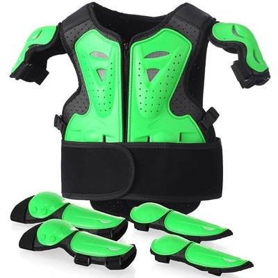 yeesport Youth Chest Protector Motocross Armor, Kids Dirt Bike Gear, Adjustable Youth Motorcycle Jacket with Elbow & Knee Pads for Cycling, Skating, Scooter Riding