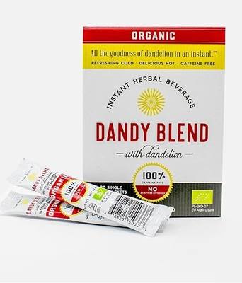 20 Organic Individual Servings of Organic Dandy Blend Instant Herbal Beverage Powder with Dandelion, 2 oz Box