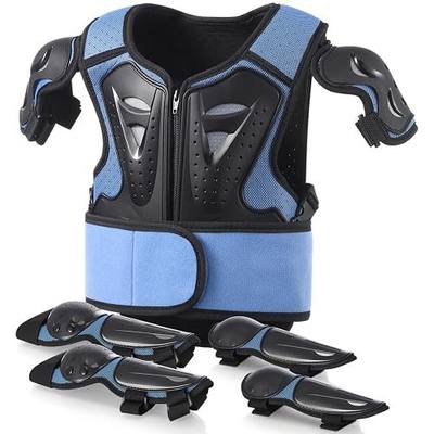 yeesport Youth Chest Protector Motocross Armor, Kids Dirt Bike Gear, Adjustable Youth Motorcycle Jacket with Elbow & Knee Pads for Cycling, Skating, Scooter Riding