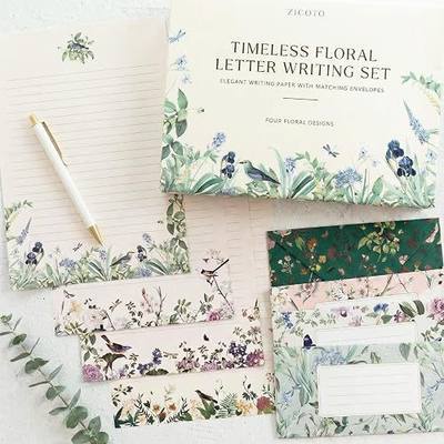 Beautiful Stationery Set with Envelopes - Premium-Quality, No-Bleed Lined Letter Writing Paper with Elegant Floral Designs - Cute Stationary Supplies Kit for Women & Personalized Gift for Loved Ones
