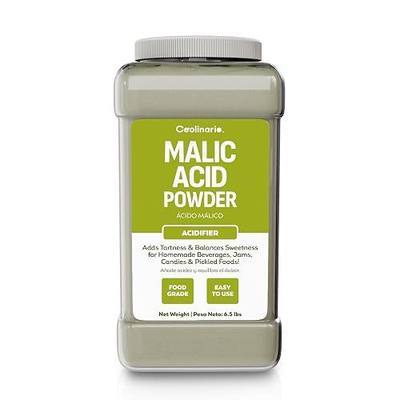 Coolinario Malic Acid Food Grade Powder (1 GAL - 6.5 LBS) Sour Powder | Flavor Enhancer for Beverages, Jams, Candy & Pickled Foods, Adds Tartness & Balances Sweetness