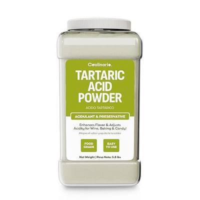 Coolinario Tartaric Acid Powder (1 GAL - 5.8 LBS) Food Grade Acidulant | Enhances Flavor & Adjusts Acidity, Ideal for Wine, Baking & Candy, Cream of Tartar, Confections & pH Balancing