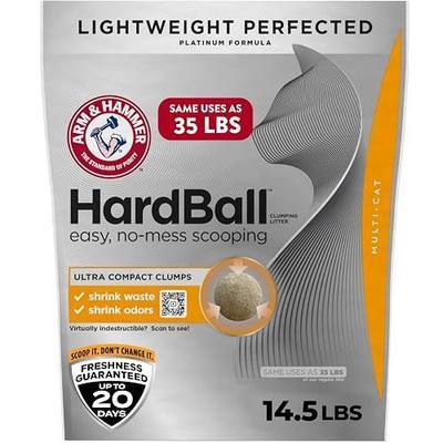 ARM & Hammer Hardball Clumping Cat Litter, Garden Bloom, 14.5 Lbs | Lightweight 5-in-1, 24/7 Odor Control, Easy Clean Up, Non-Clay Formula, 99.9% Dust-Free, Multi-Cat