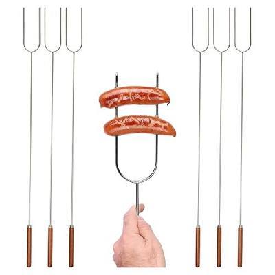 Coghlan's Camp Forks 6-Pack – 40" Solid Steel, Marshmallow Sticks with Wooden Handles | Heavy-Duty Camping Essentials for Fire Pit Roasting, BBQ Grilling & Outdoor Cooking