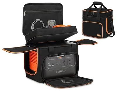 Portable Carrying Case Compatible with Jackery Explorer 1000 v2/1500 v2/880 | Flip-top Design, Double-Layer Soft Power Station Storage Bag for Accessories/Charging Cable/Solar Generator